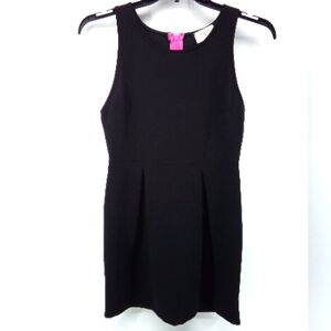 Ever;y Black Slight Plated Hot Pink Zipper Minimalist Dress M Vegan